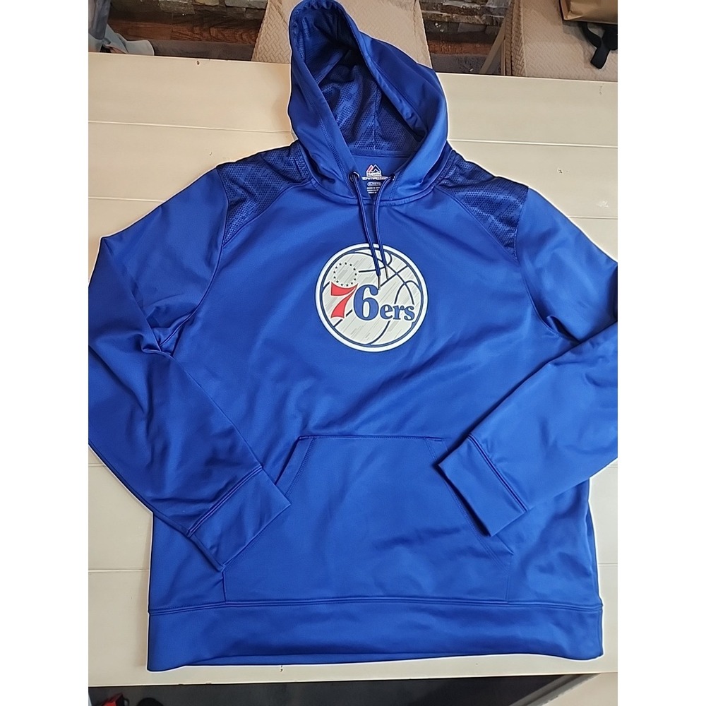Philadelphia 76ers Majestic Thermabase Men's XL Blue Pullover Hoodie NBA